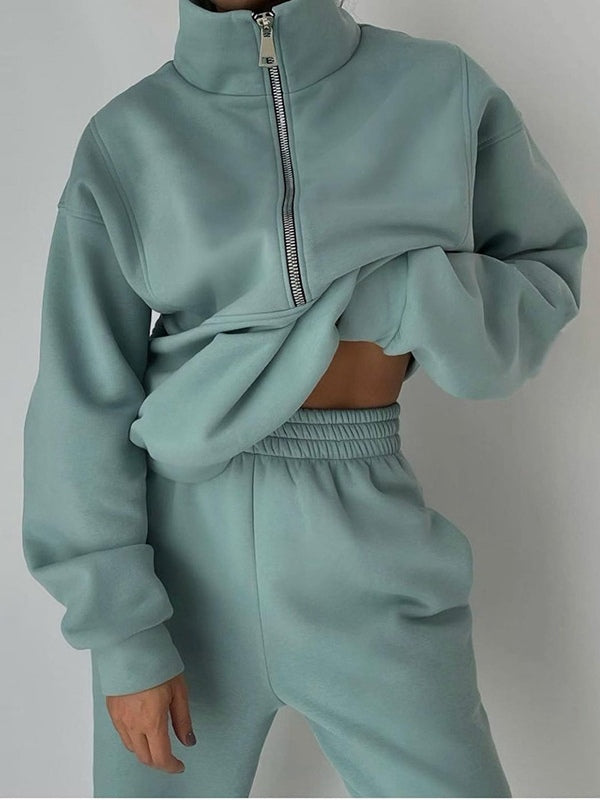 Fleece Sports Street Casual Fashion Two-Piece Sweatshirt