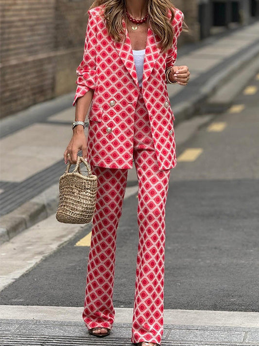 Fashion Casual Printed Suit Two-Piece Set - Samberule