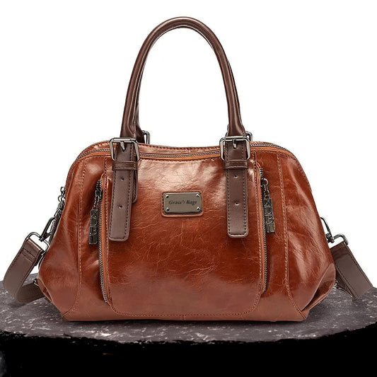 Pamela - Vegan Leather Dome Handbag - Samberule