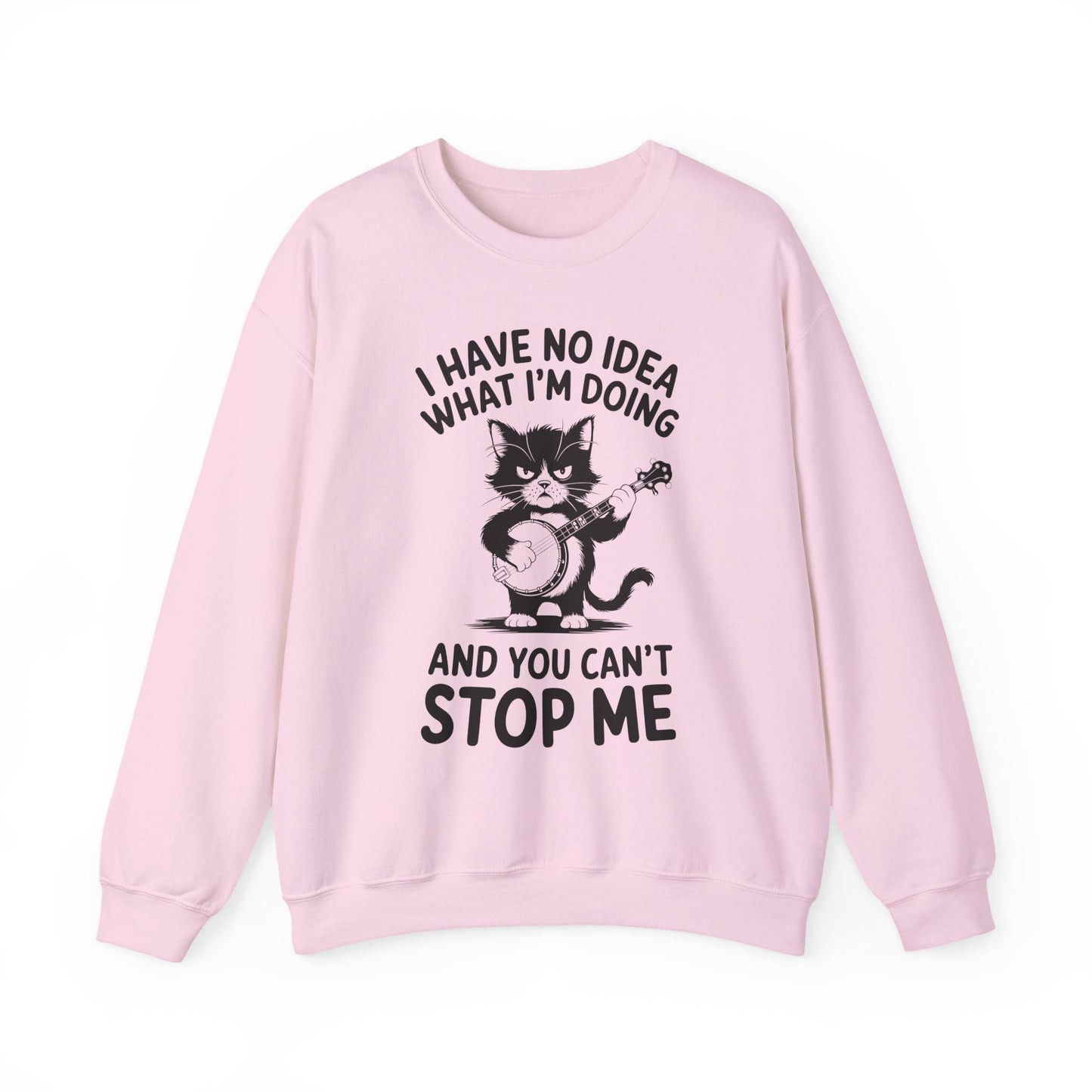 Whimsical Cat Sarcasm Crewneck Sweatshirt