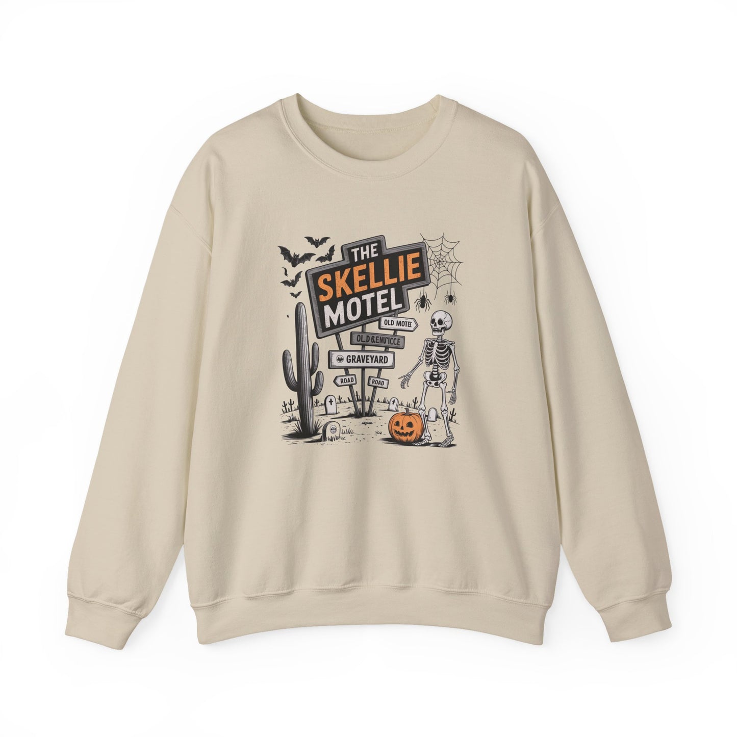 Skeleton Motel Halloween Crewneck Sweatshirt - Samberule