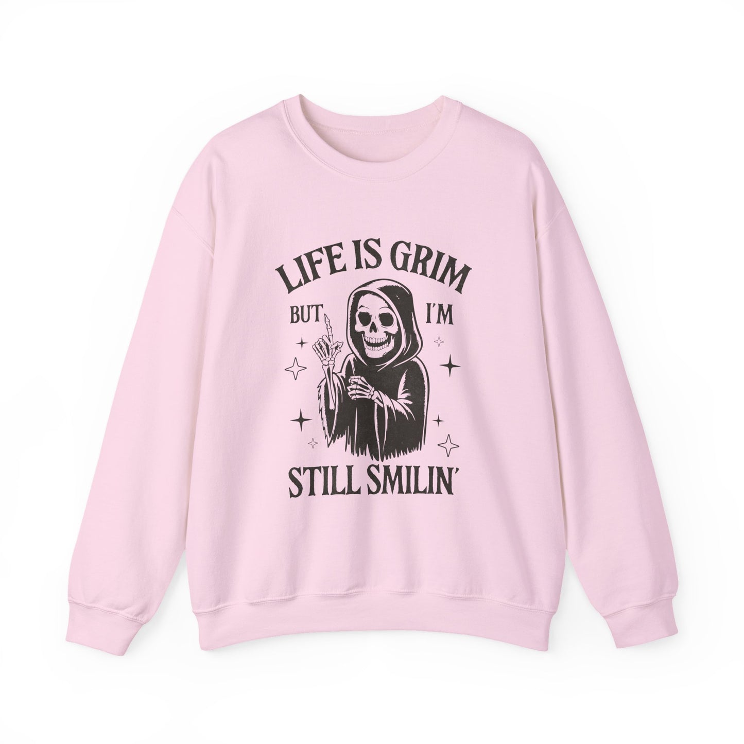 Life is Grim but i'm Still Smilin Halloween Crewneck Sweatshirt - Samberule