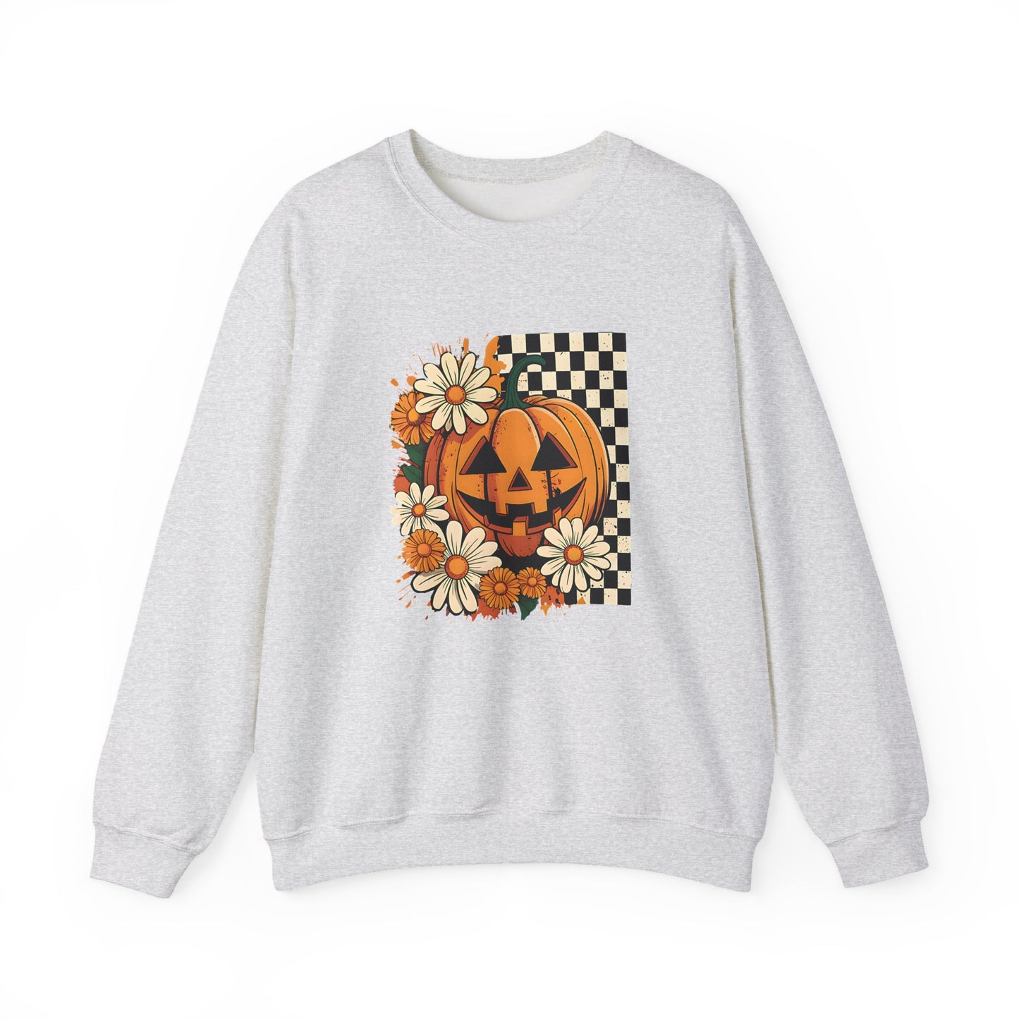Floral Fall Pumpkin Halloween Crewneck Sweatshirt - Samberule