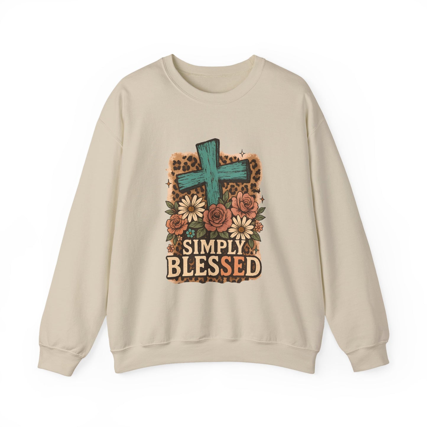 Simply Blessed Cross Faith Crewneck Sweatshirt