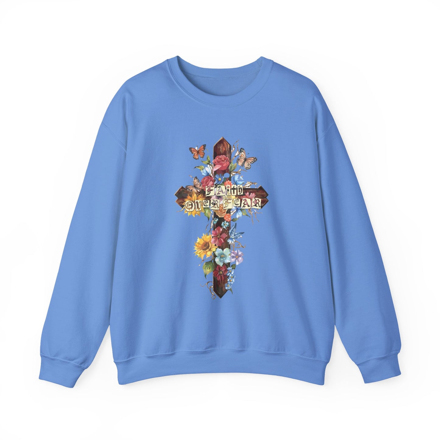 Floral Cross Faith Crewneck Sweatshirt