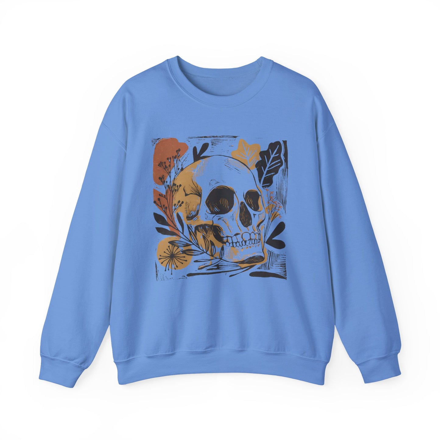 Floral Skull Tattoo Style Halloween Crewneck Sweatshirt - Samberule