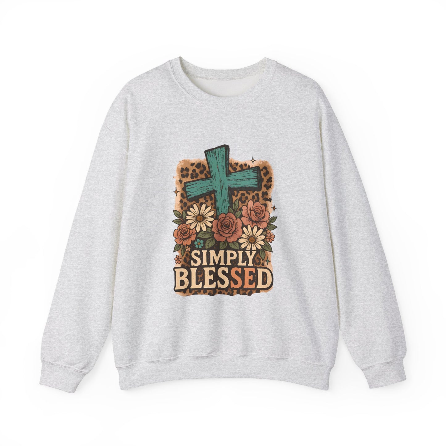 Simply Blessed Cross Faith Crewneck Sweatshirt