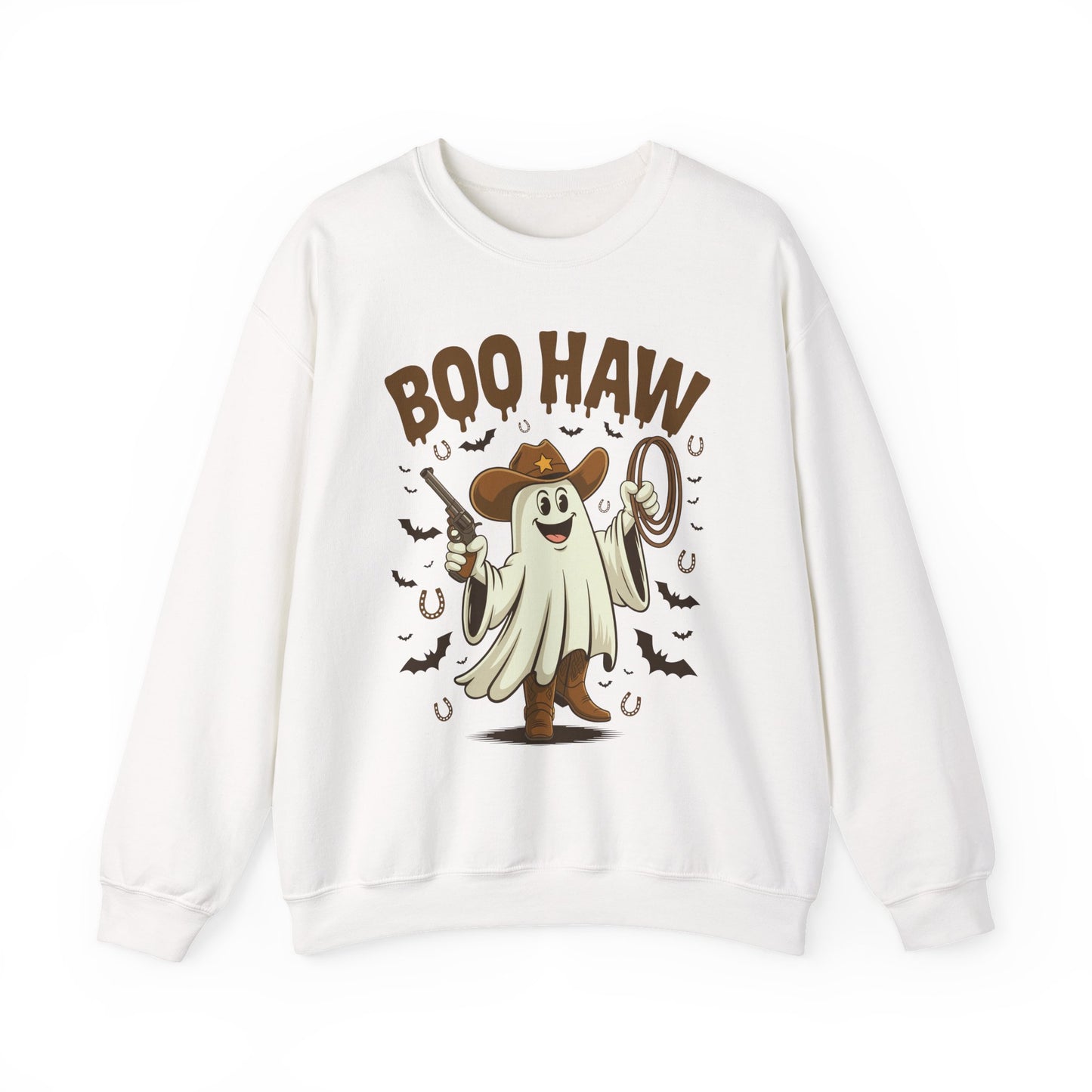 Boo Haw Ghost Halloween Crewneck Sweatshirt - Samberule