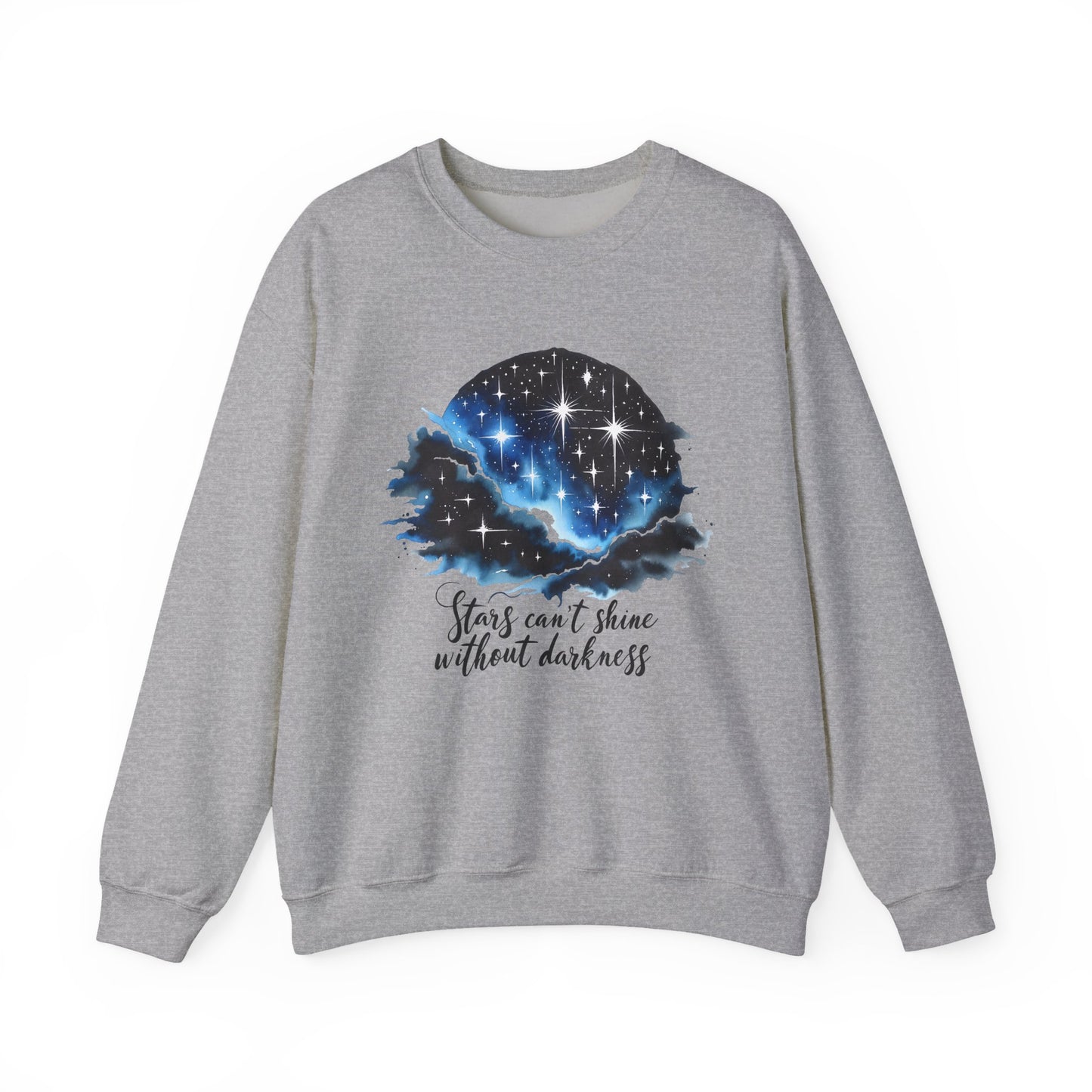Stars Can't Shine Without Darkness Motivational Crewneck Sweatshirt