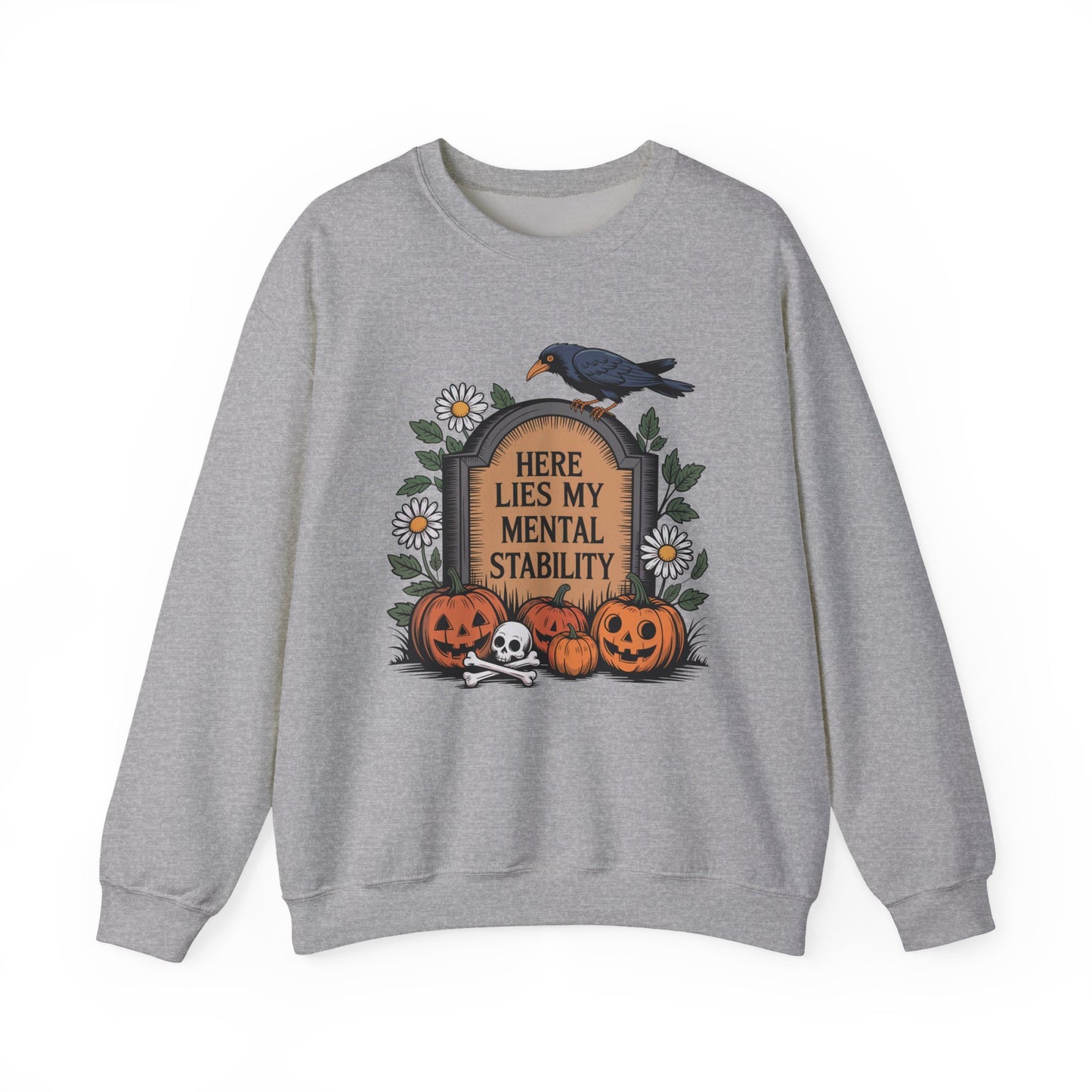 Here Lies My Mental Stability Halloween Crewneck Sweatshirt - Samberule