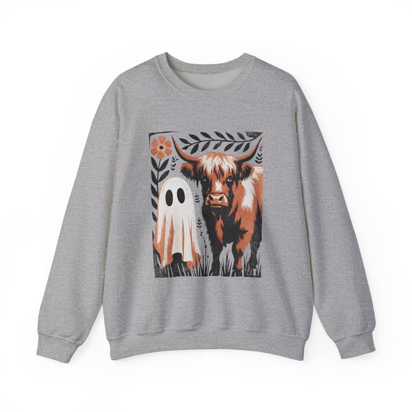 Halloween Ghost & Cow Halloween Crewneck Sweatshirt - Samberule