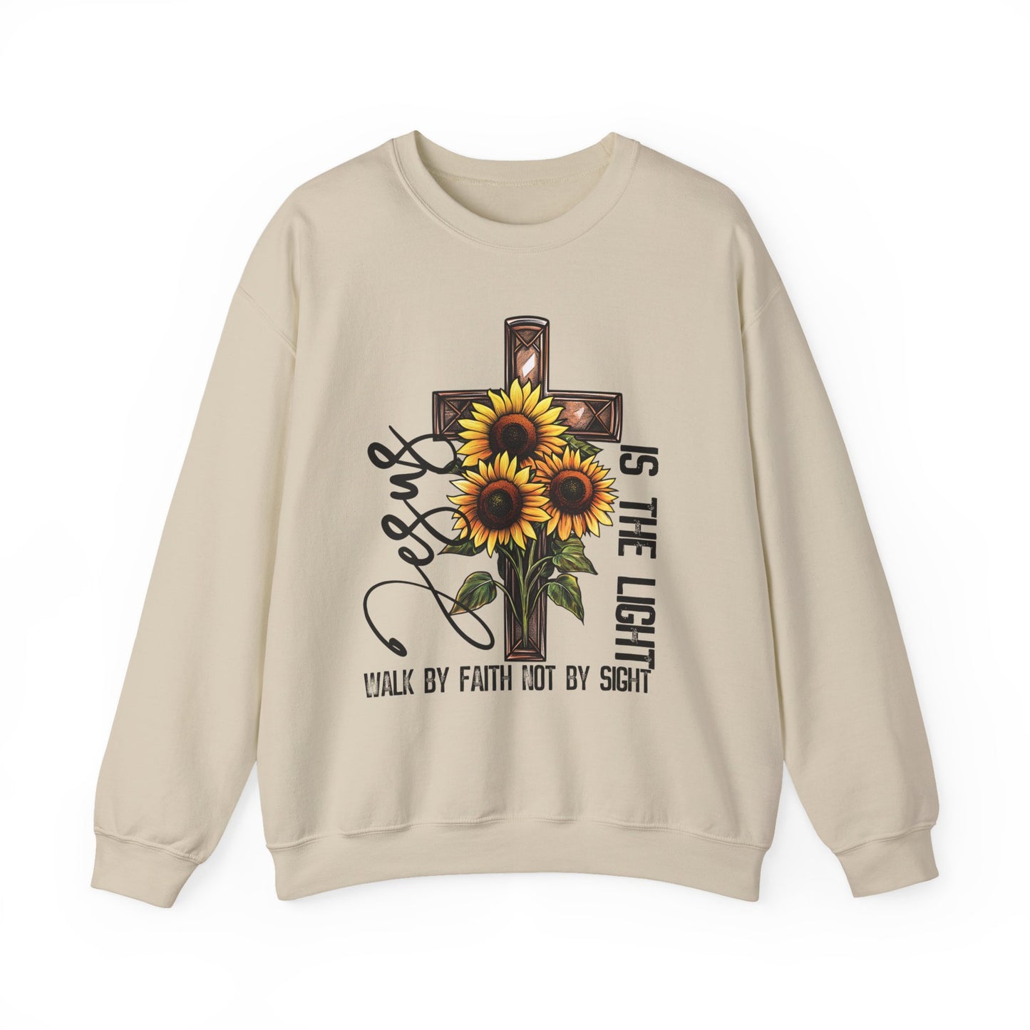 "Jesus Is The Light" Faith Crewneck Sweatshirt