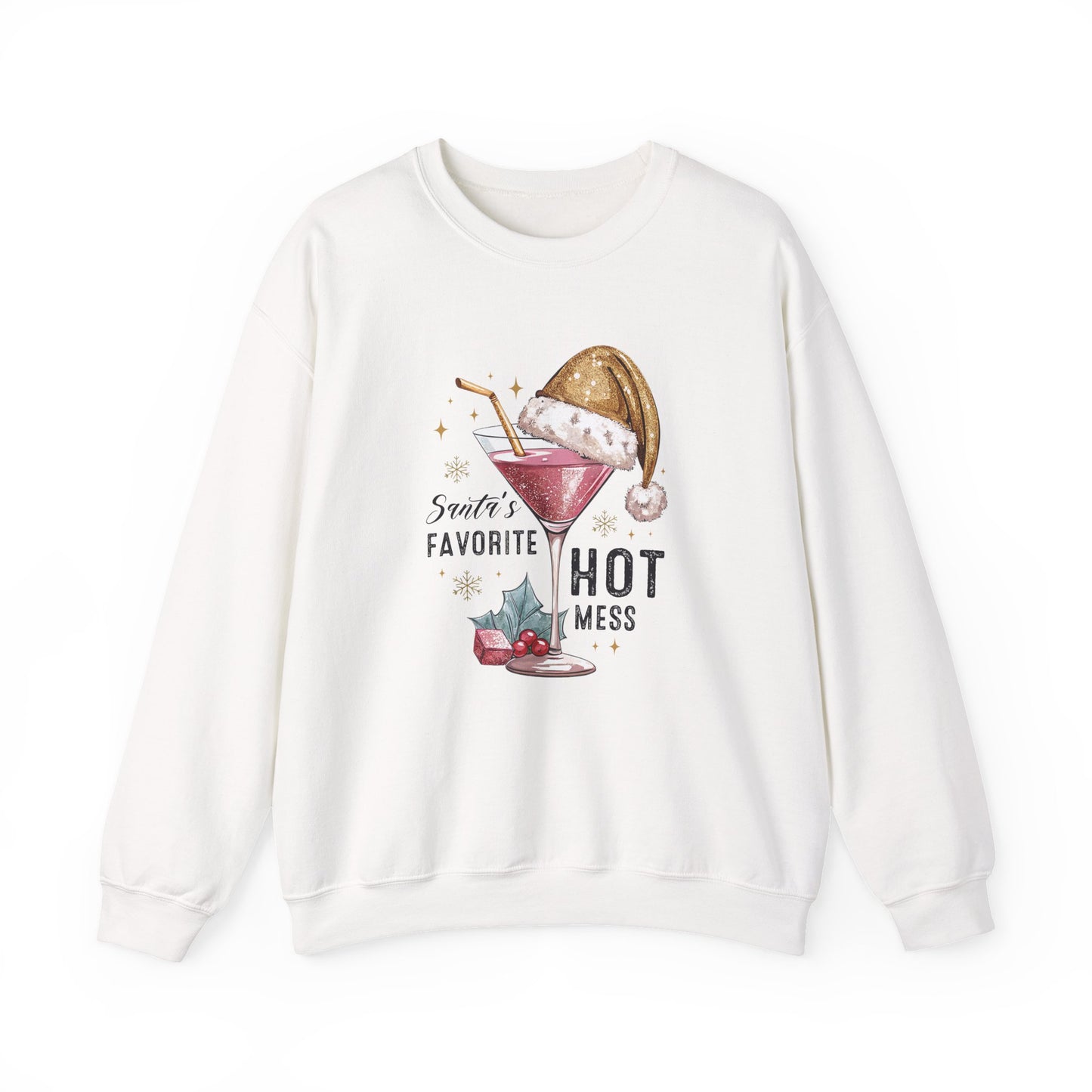 Santa's Favorite Hot Mess Christmas Crewneck Sweatshirt - Samberule