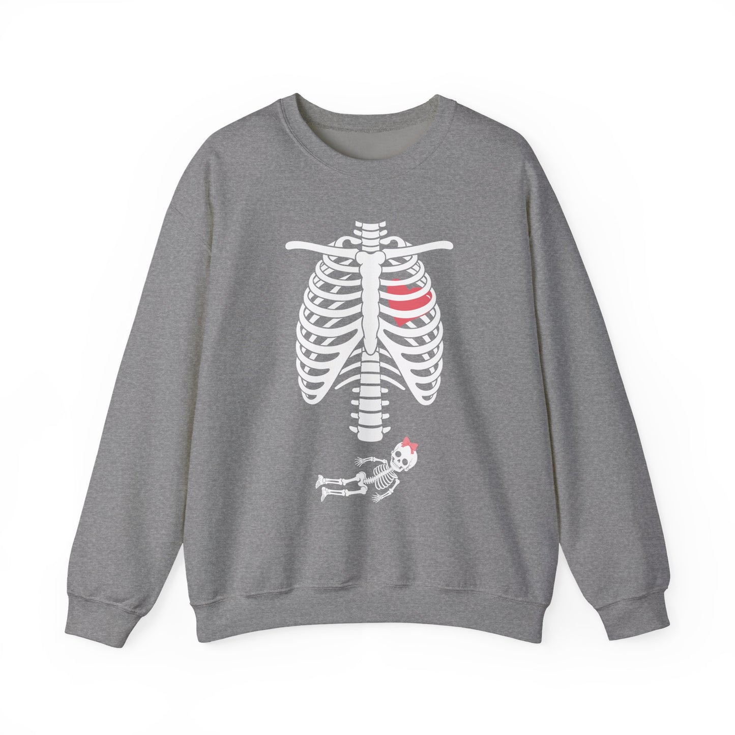 Pregnant Skeleton Halloween Crewneck Sweatshirt - Samberule