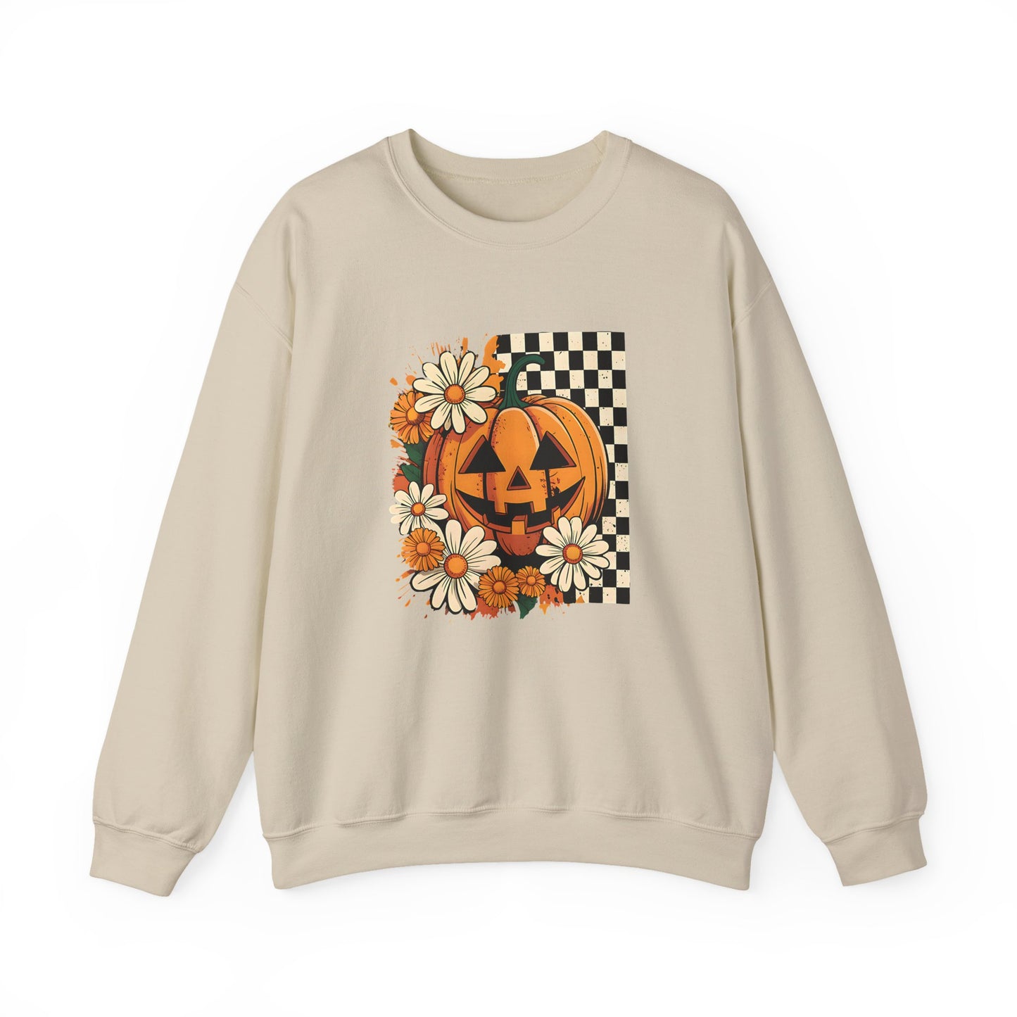 Floral Fall Pumpkin Halloween Crewneck Sweatshirt - Samberule