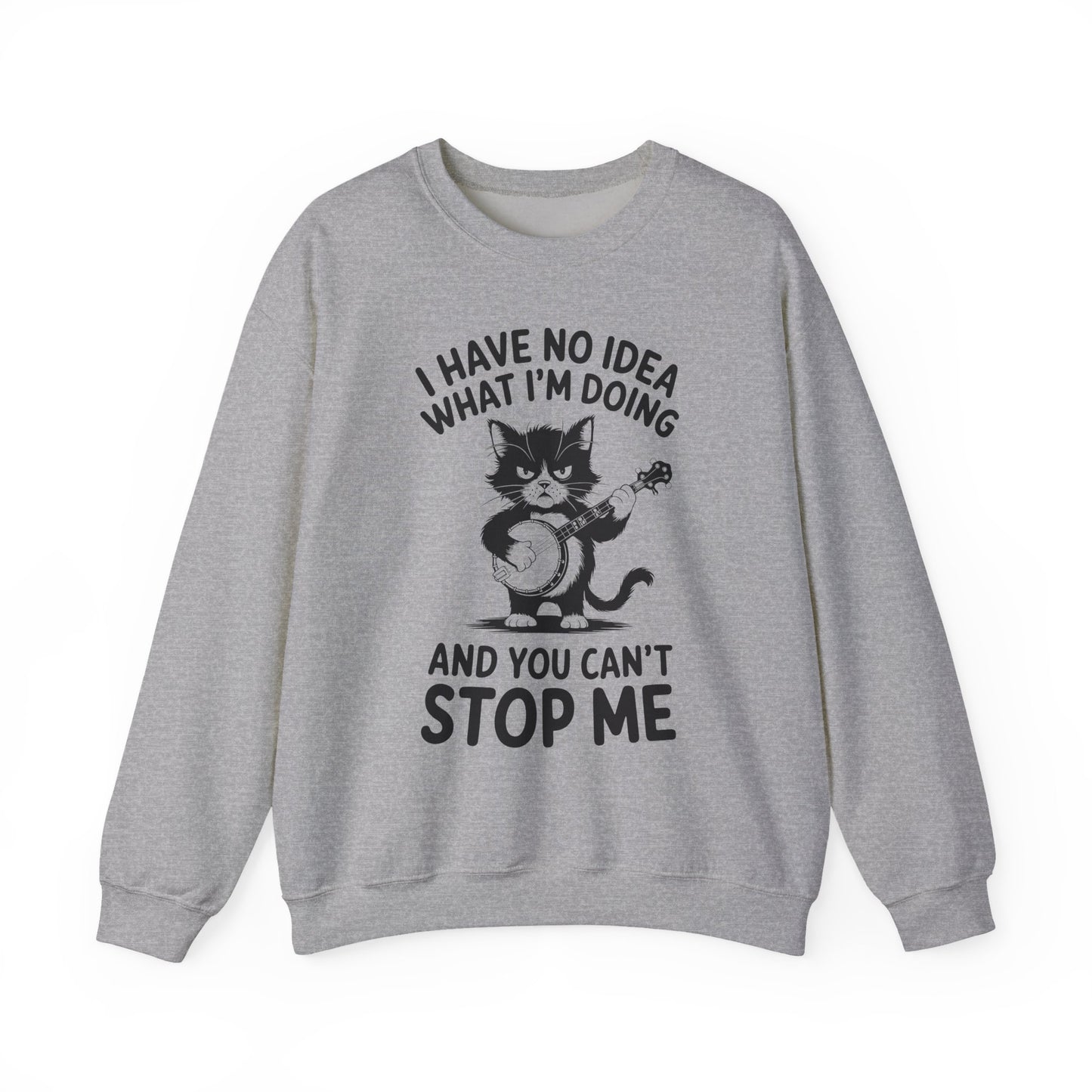 Whimsical Cat Sarcasm Crewneck Sweatshirt