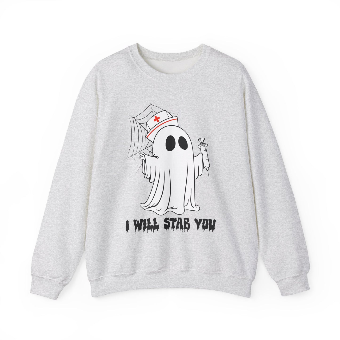 Playful Ghost Nurse Halloween Crewneck Sweatshirt - Samberule