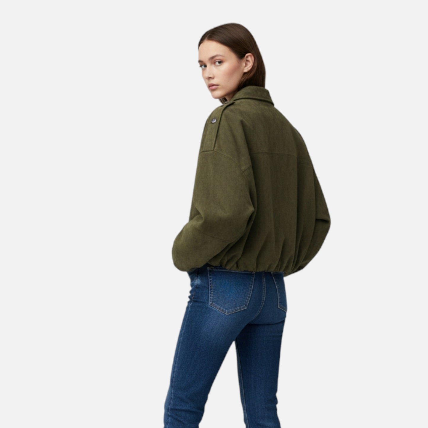 Women’s Suede Loose-Fit Zipped Jacket - Samberule