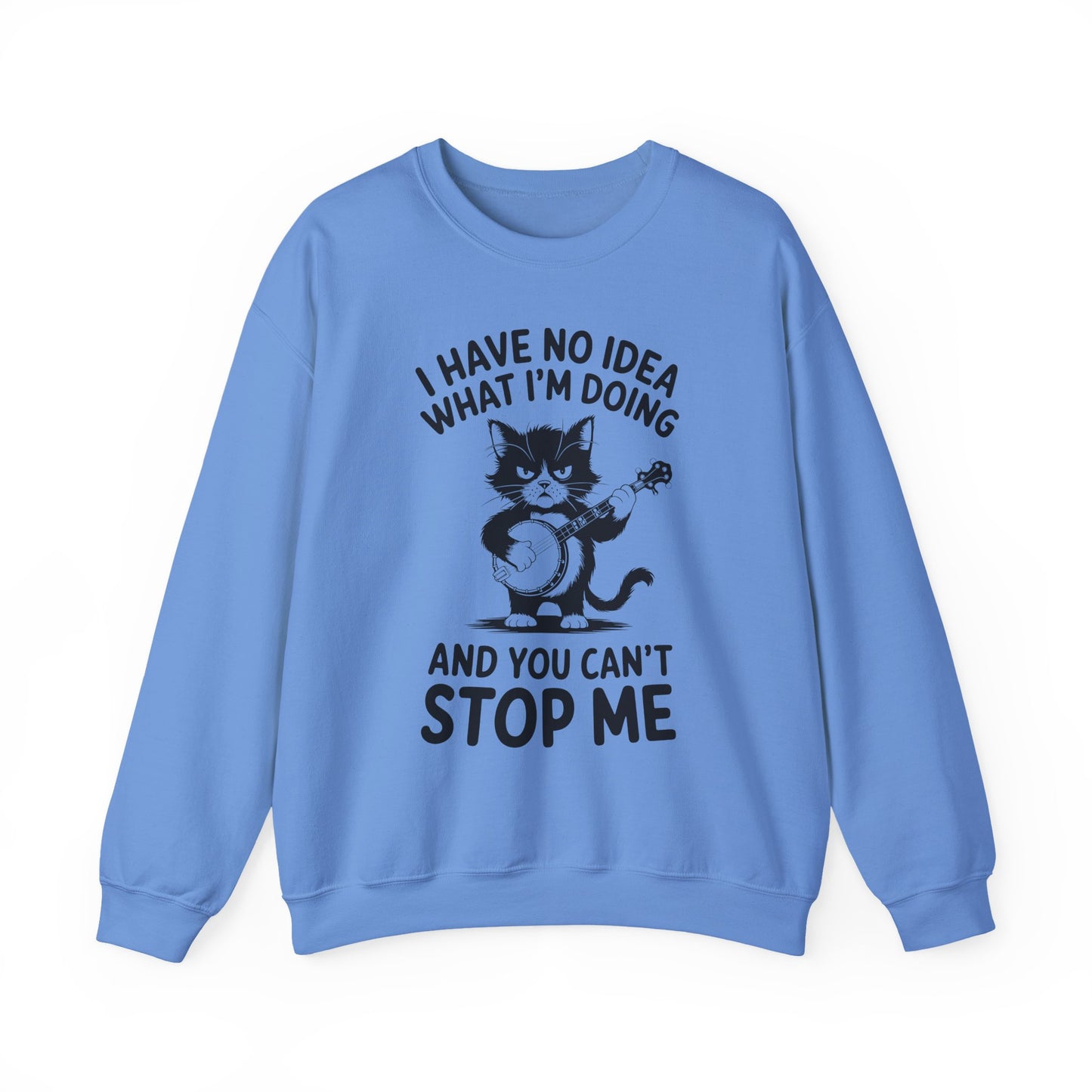 Whimsical Cat Sarcasm Crewneck Sweatshirt