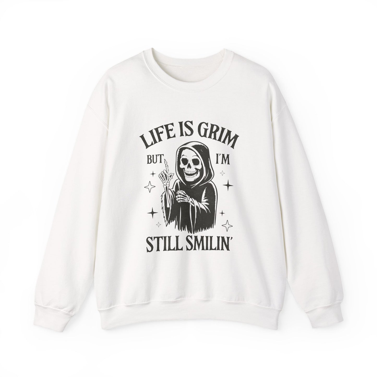 Life is Grim but i'm Still Smilin Halloween Crewneck Sweatshirt - Samberule