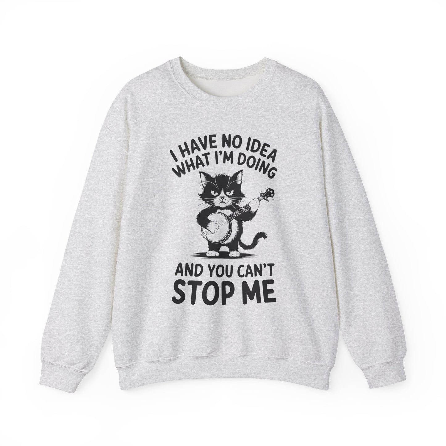 Whimsical Cat Sarcasm Crewneck Sweatshirt