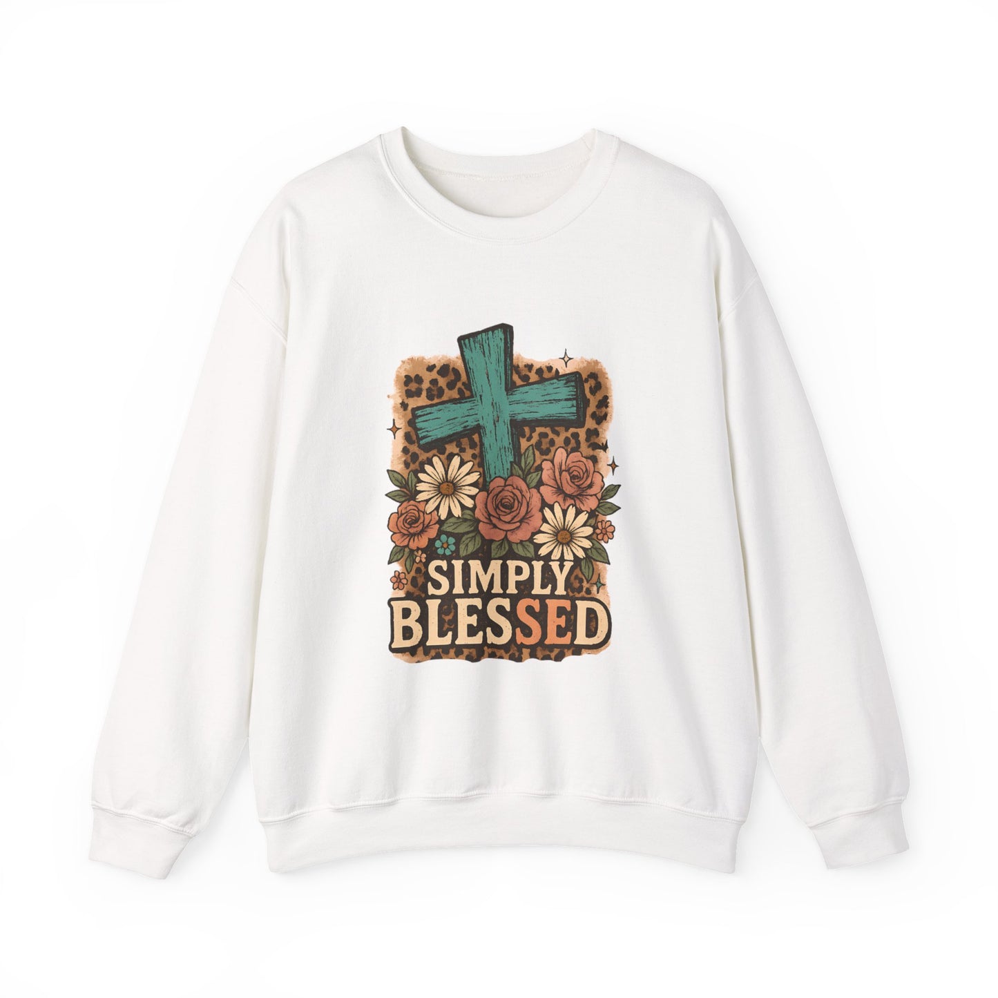 Simply Blessed Cross Faith Crewneck Sweatshirt