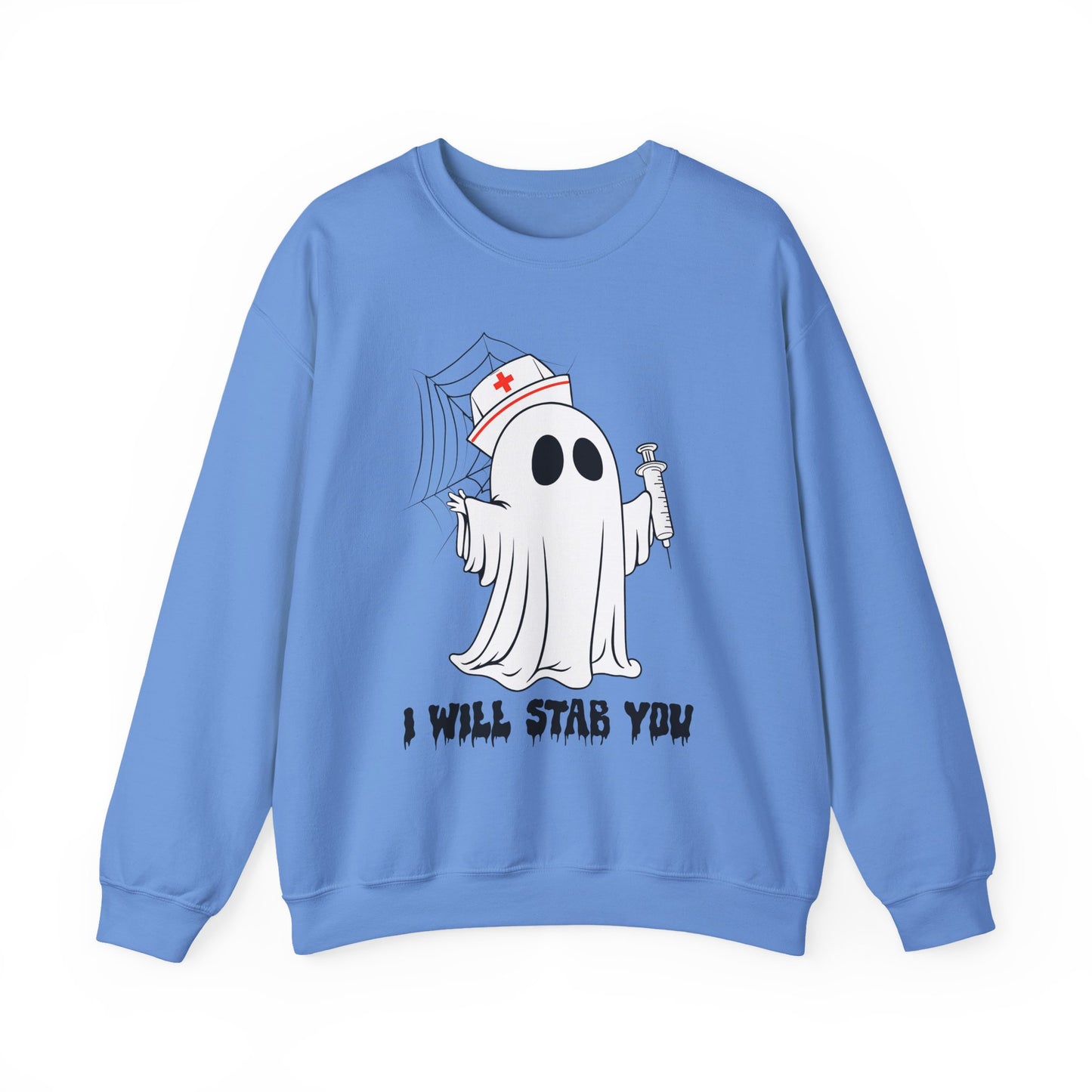 Playful Ghost Nurse Halloween Crewneck Sweatshirt - Samberule