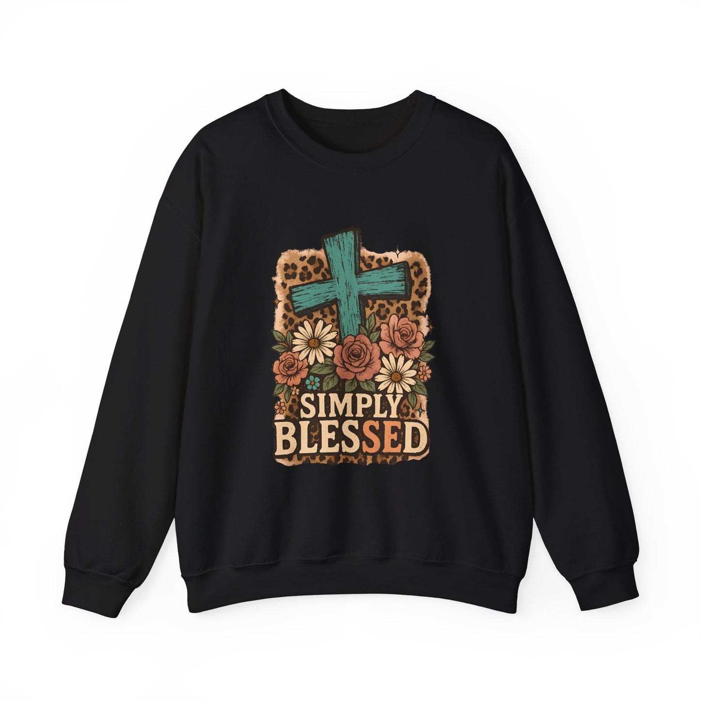 Simply Blessed Cross Faith Crewneck Sweatshirt