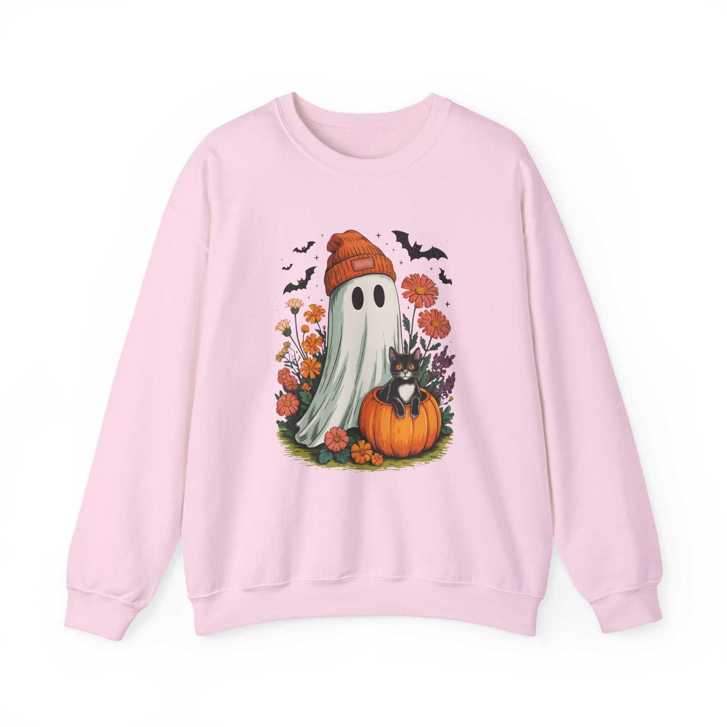 Cozy Ghost Halloween Crewneck Sweatshirt - Samberule