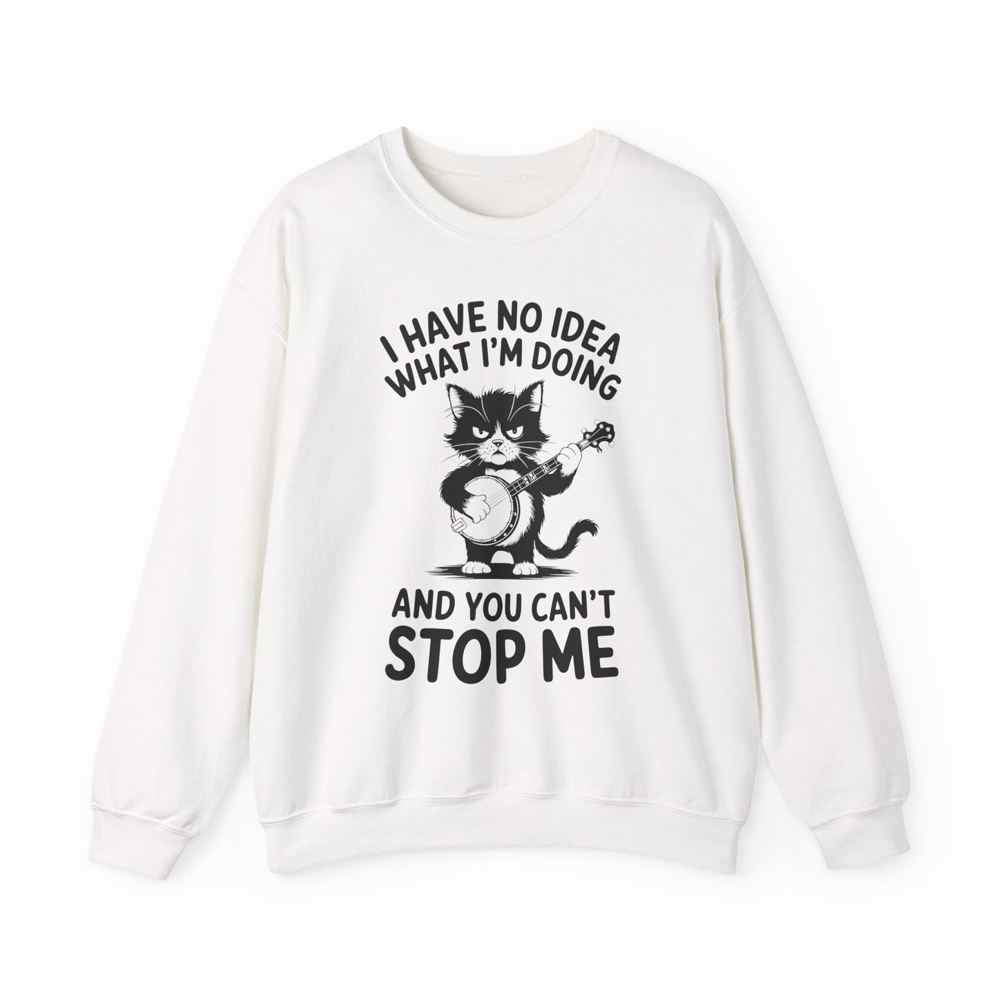 Whimsical Cat Sarcasm Crewneck Sweatshirt