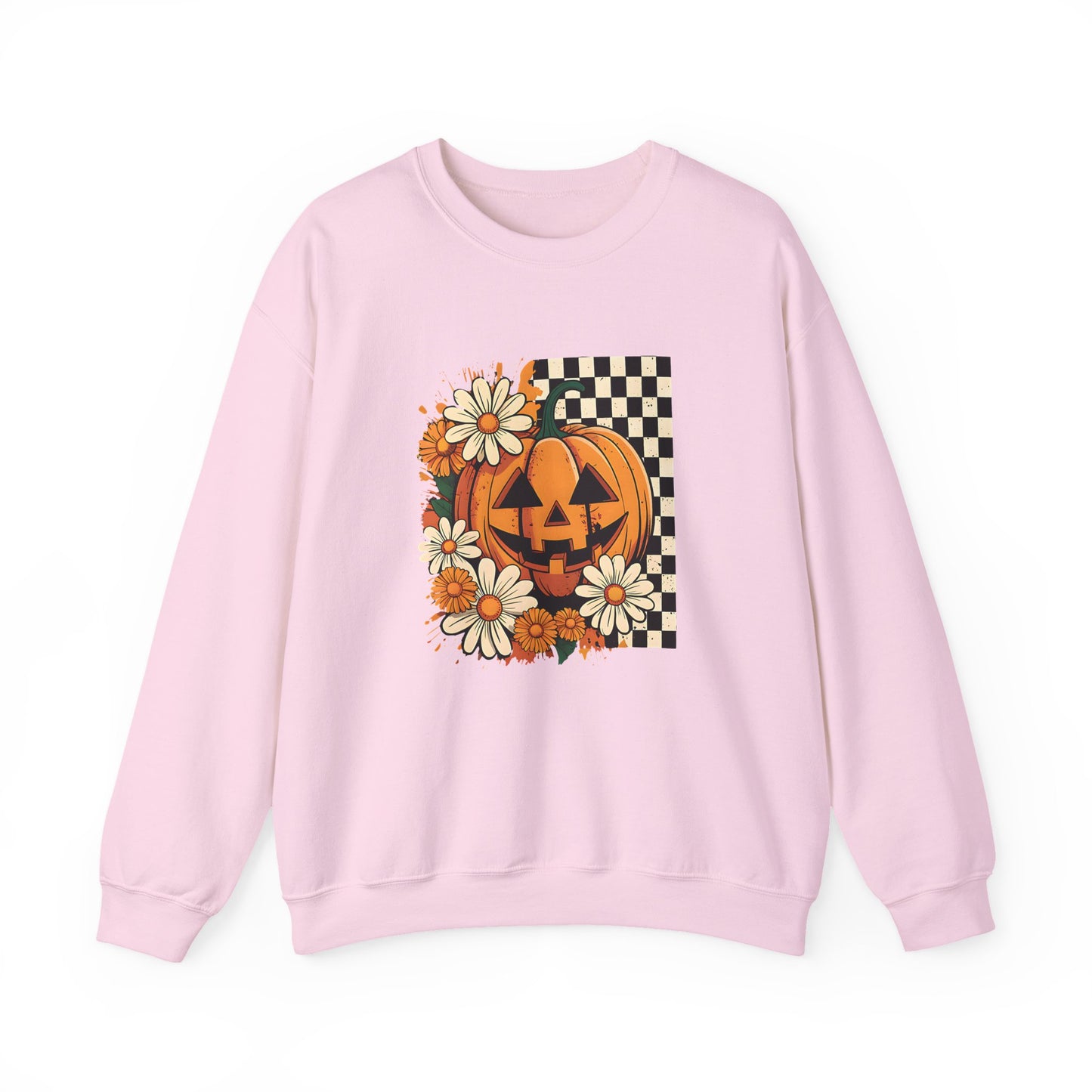 Floral Fall Pumpkin Halloween Crewneck Sweatshirt - Samberule