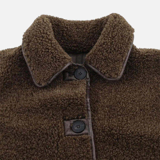 Women’s Reversible Brown Teddy Jacket - Samberule