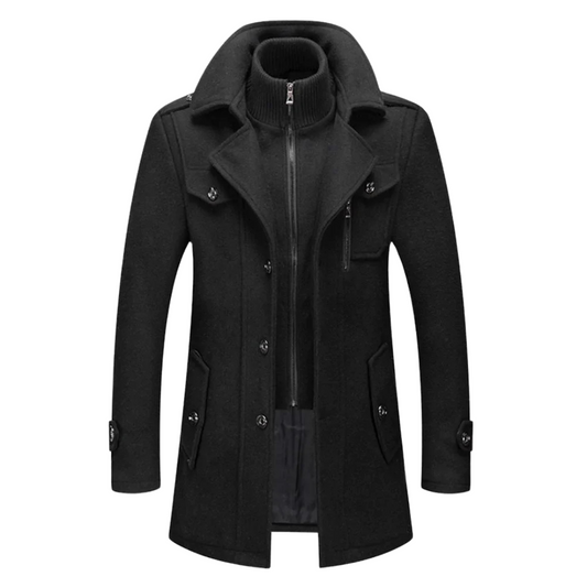 Nicholas | Classic Double Layer Long Coat For Men - Samberule