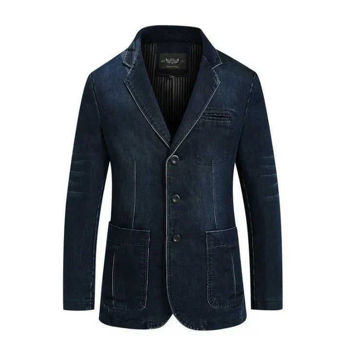 Aiden | Men’s Trendy Formal Casual Denim Blazer - Samberule