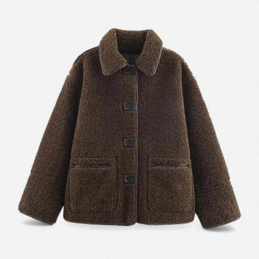 Women’s Reversible Brown Teddy Jacket - Samberule