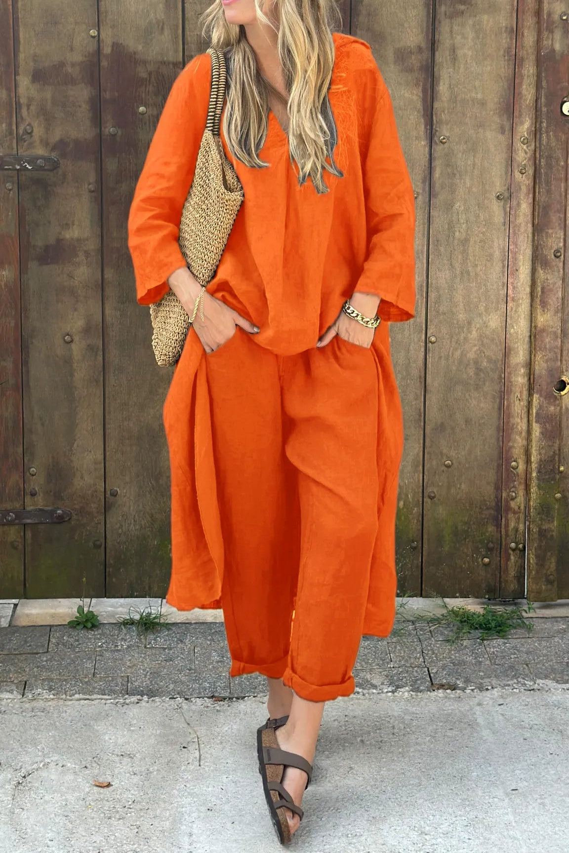 Florence | Women’s Relaxed Long Tunic and Pant Set - Samberule