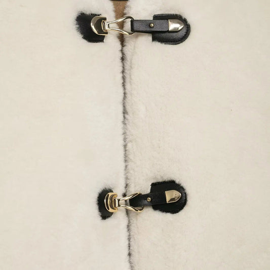 Women’s Faux Fur Jacket with Toggle Buttons - Samberule