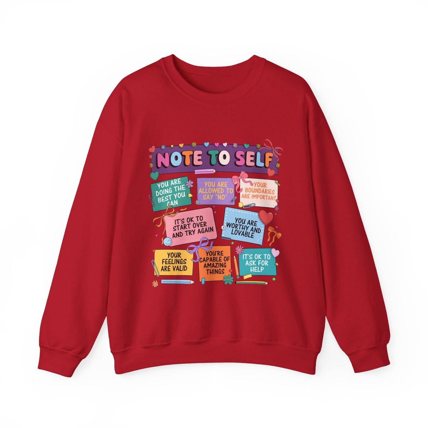 Note To Self-Care Mental Health Crewneck Sweatshirt