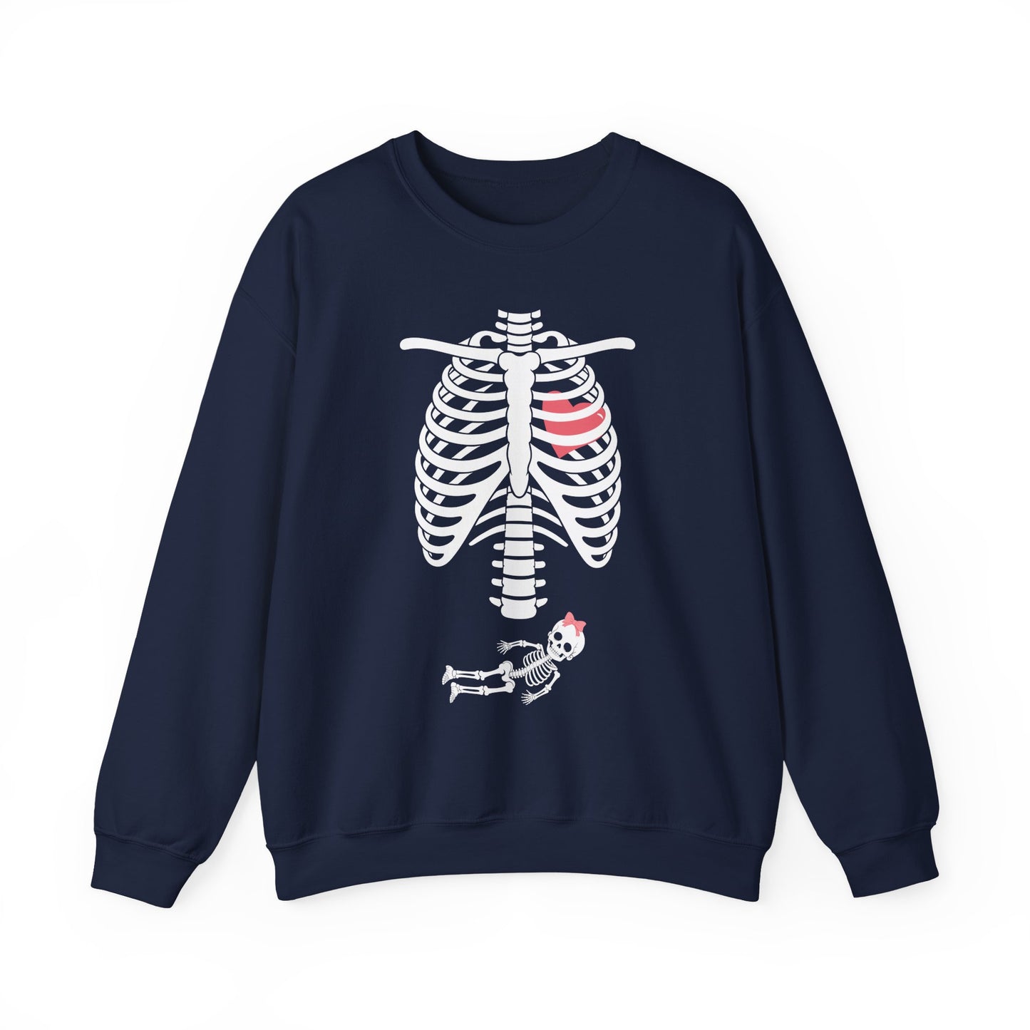 Pregnant Skeleton Halloween Crewneck Sweatshirt - Samberule