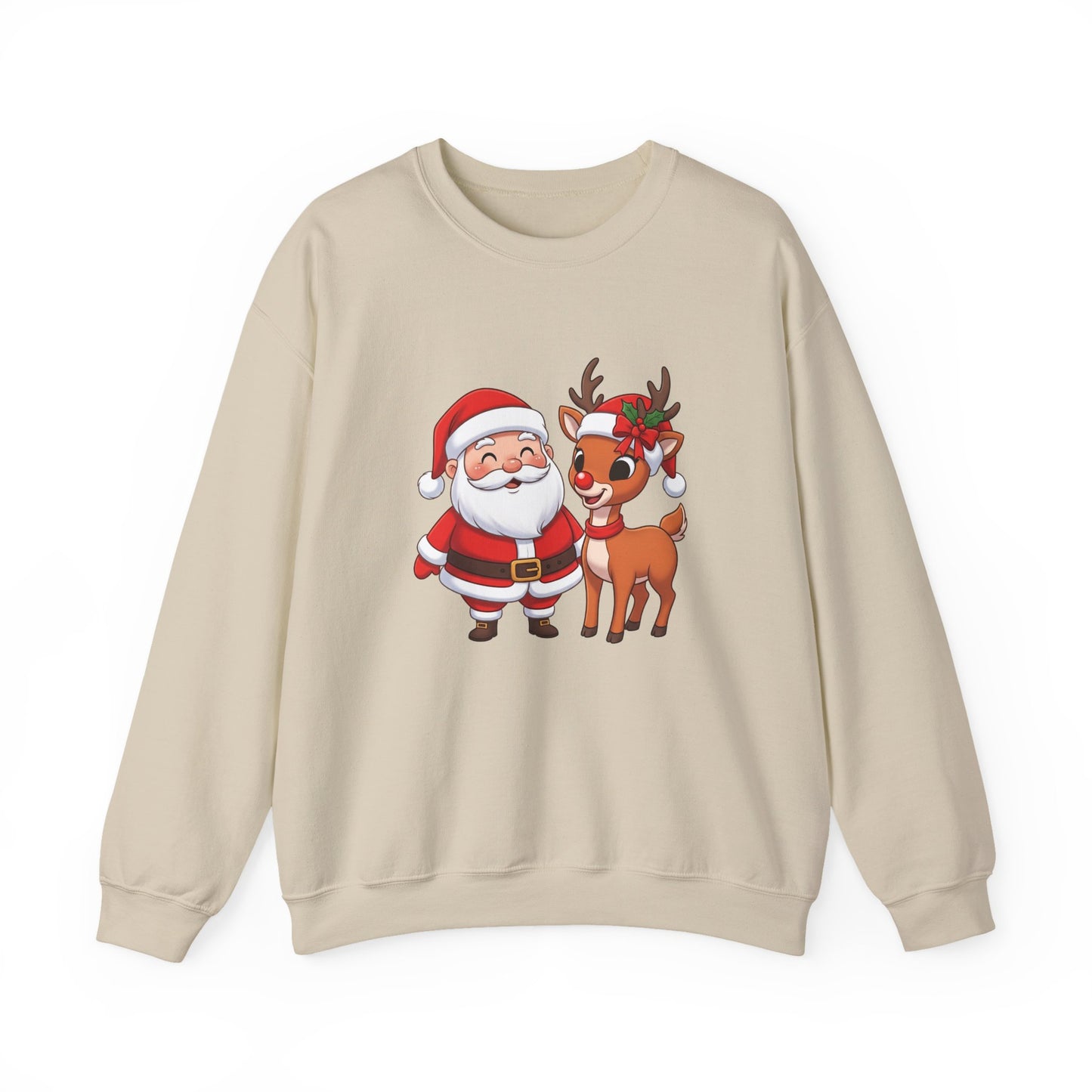 Santa and Reindeer Christmas Crewneck Sweatshirt