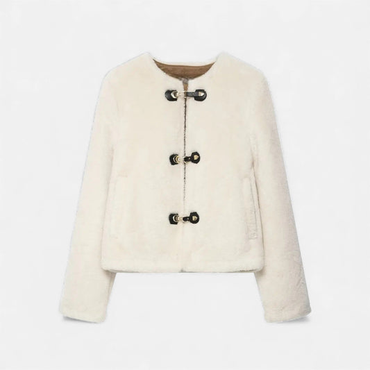 Women’s Faux Fur Jacket with Toggle Buttons - Samberule