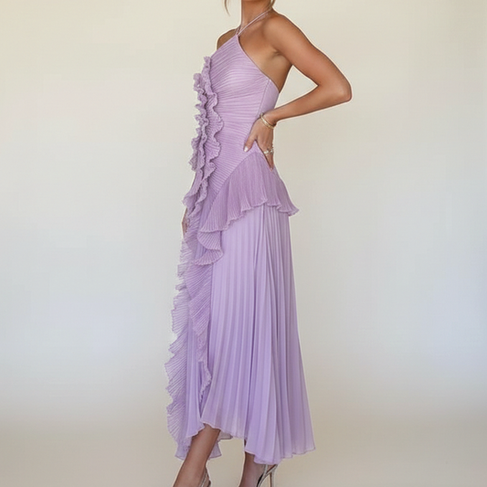 Avery - Asymmetric Pleated Dress - Samberule