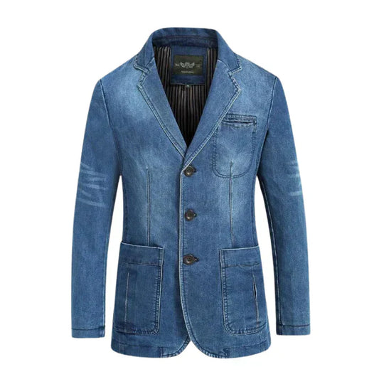Aiden | Men’s Trendy Formal Casual Denim Blazer - Samberule