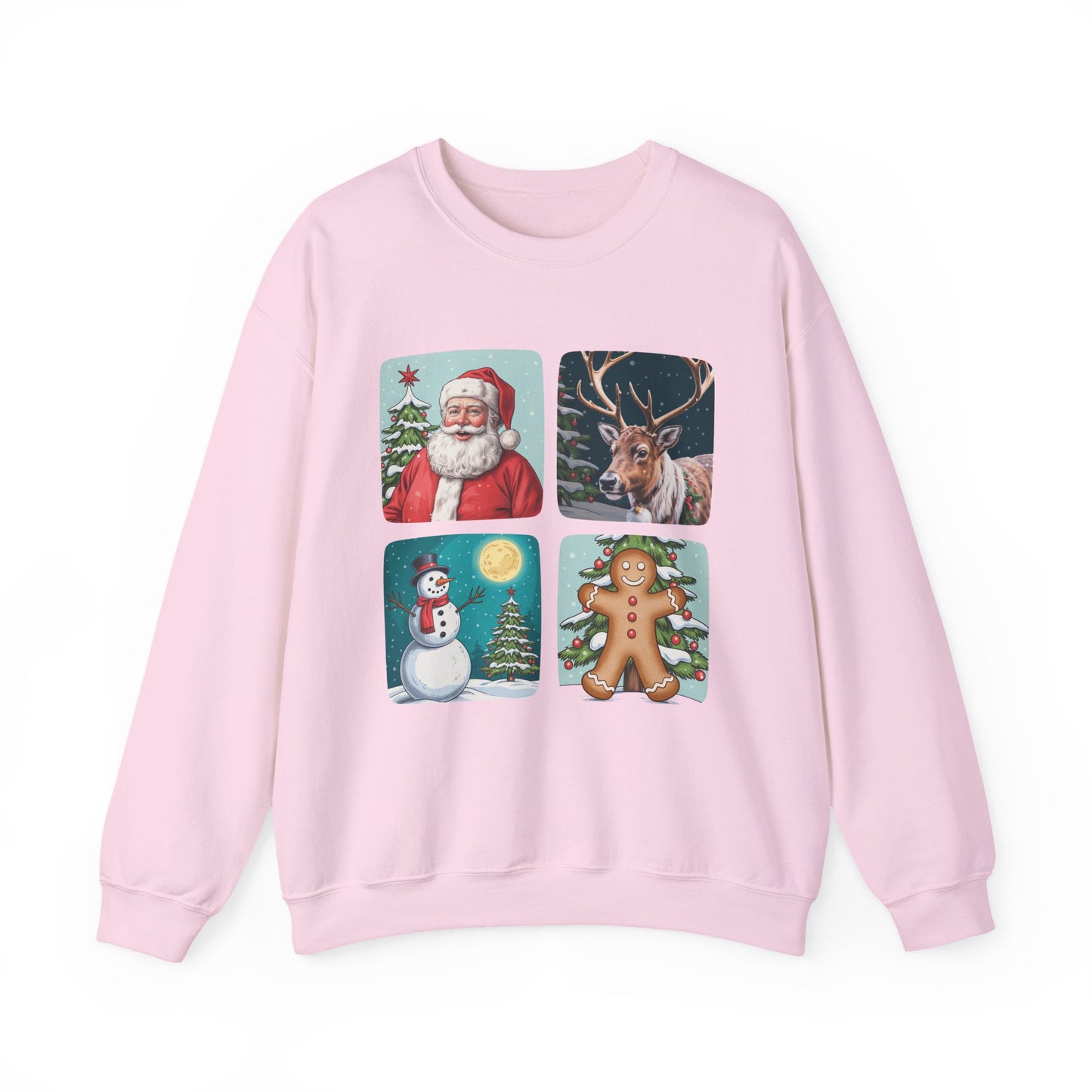 Santa, Reindeer, Snowman & Gingerbread Christmas Crewneck Sweatshirt - Samberule