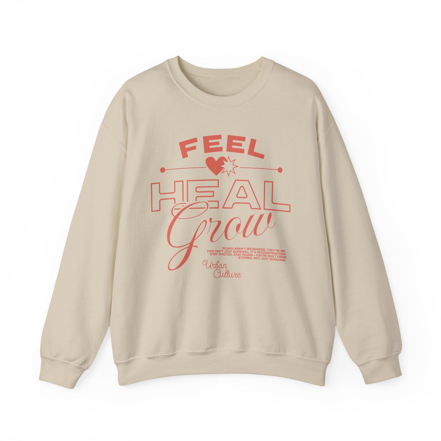 'Feel, Heal, Grow' Mental Health Crewneck Sweatshirt