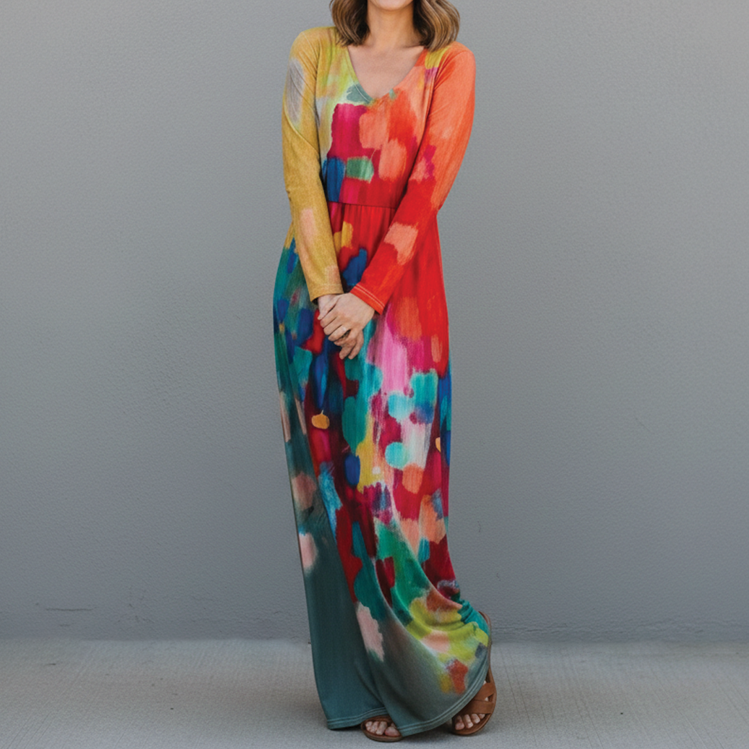 Brenda - V-Neck Midi Dress - Samberule