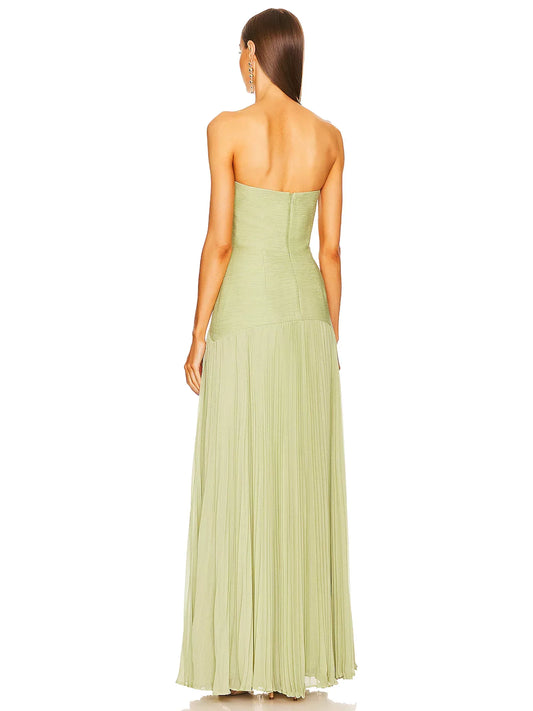 Ruby - Strapless Pleated Maxi Dress - Samberule