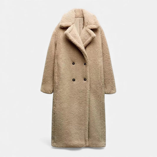 Women’s Long Winter Coat with Turn-Down Collar - Samberule