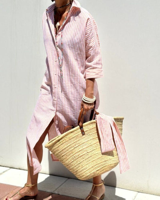 Olivia | Women Timeless Striped Summer Shirt Dress - Samberule