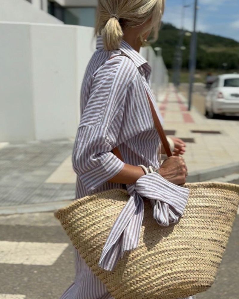 Olivia | Women Timeless Striped Summer Shirt Dress - Samberule